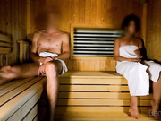 GentlyPerv - Flashing and gets hanjob in sauna