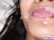 mask girl cum in mouth