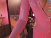 Bronnica pink rubber suit fetish