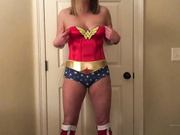 Wonder Woman MILF shows her super powers, gets creampie