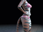 Tiger girl dancing until breast and ass expansion