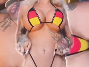 German Big fake silicone tits - German flag binkkkk