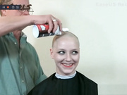 long haired blonde shaved smooth bald