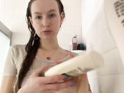 Aubrey Chesna shower boob massage