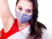 neha664 Shows Face With Mask And Armpits