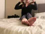flexible girl stretching and worshiping