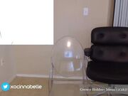 Bellecurve masturbating on a clear chair