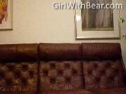 girlwithbear - slow dance with bear on a couch