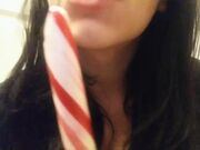 Red Lips ASMR Candy Cane