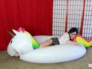 Vera Price Schoolgirl Inflatable Unicorn Deflation in private premium video