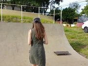Andreza - Sweet Teen Sex Vibrator In Public Skate Park in private premium video
