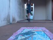 Andreza - Sweet Teen Riding On Garage With Big Toy in private premium video