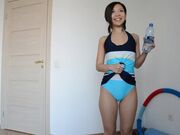 AsianDreamX Pee Desperation MEASURING CUP Swimsuit in private premium video