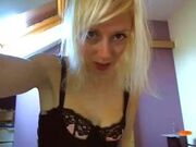 kimber_benton peeing into a pint glass and rubbing