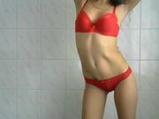 Masha92 red lingerie in private show