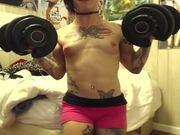 kinkynirvana - topless workout flex muscle badass