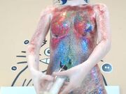 Kati3kat covered in glitter in webcam show 2015 May 31-04.41