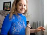 Blonde girl squirts on cam