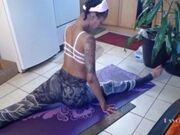 Psyche_42 Black Yoga babe doing stretching