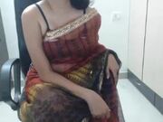 prettyindian1 red saree part 2 with bra