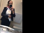 an air hostess masturbating in an airplane