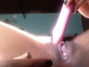 Ebony short haired girl dildo orgasm