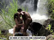 Lena Paul fucking by a waterfall