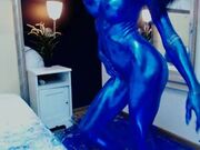 Blue body paint