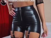 Rosalin Goddess ass tease in Leather leggings