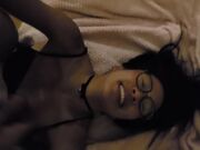 Cute Asian Teen With Glasses Blowjob and Slow Mo Messy