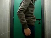 Teen having fun in toilet