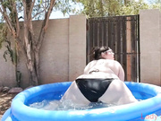 xLadySublimex - Fatty in Bikini Plays in Blow-Up Pool