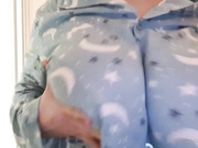 nicolebun - blue pajama boobs reveal