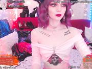 Violet haired seductress playing