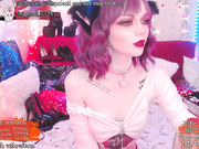 Violet haired seductress playing