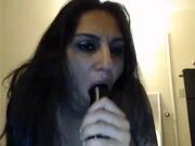 Indian mom blowjob on Cam_