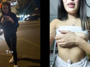 two hoes walk the night streets later fap. all in one
