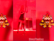 Bowsette Cosplay Pole Dance Strip Tease by SheyTheGay