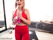 Phoebe Yvette in new super tight workout leggings.