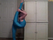 Gymnastic flexible stretching because she can