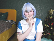 Rei Ayanami found her Christmas gift under c Christmas