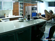 fiora and her boyfriend in the kitchen