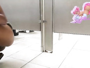Loud masturbation in public bathroom