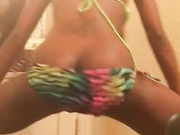 coco slim goddess twerking in bikini with nip slip