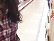 Daring herself in supermarket