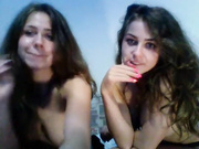 twin sisters kissing webcam