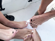 4 girls show their hot feet