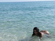Beautifull ebony girl naked on the beach