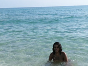 Beautifull ebony girl naked on the beach