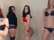 Four Sexy Teens Strip